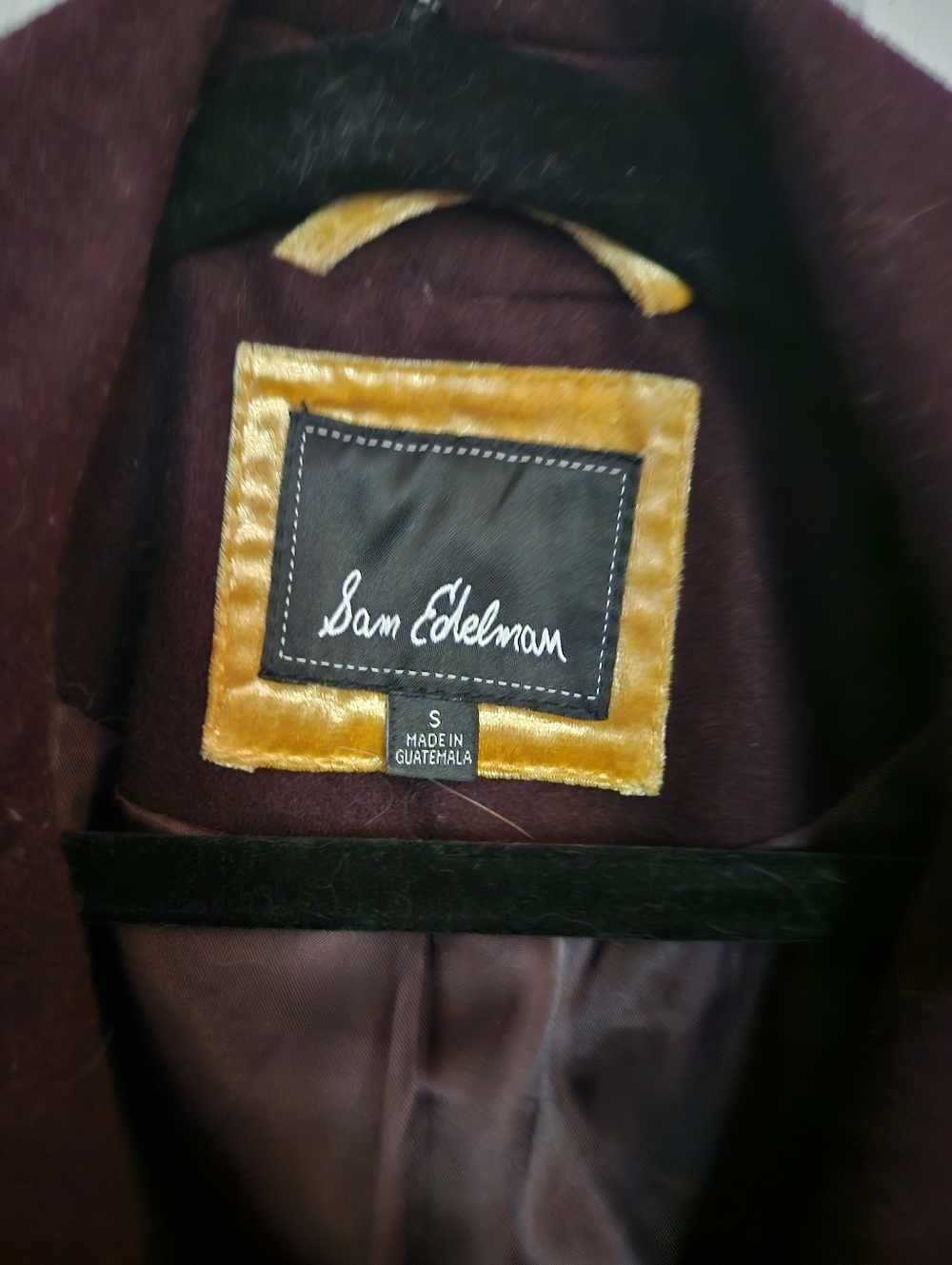 Sam Edelman Long Wool Coat in Burgundy - Picture 4 of 5